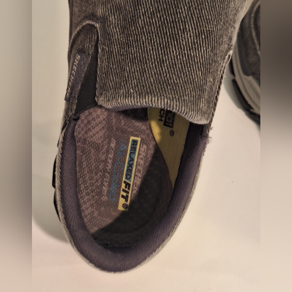 Skechers Respected Fallston Relaxed Fit Air Cooled Memory Foam Charcoal Grey 8 - Picture 8 of 16